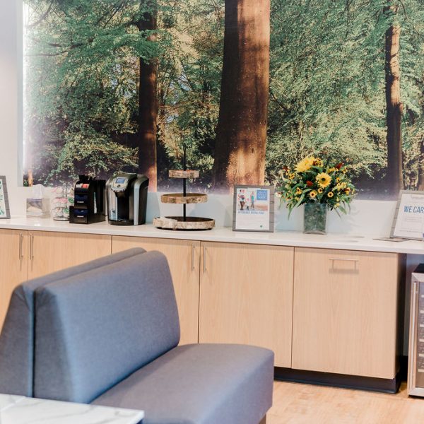 Waiting room chairs at Cary Family Dental